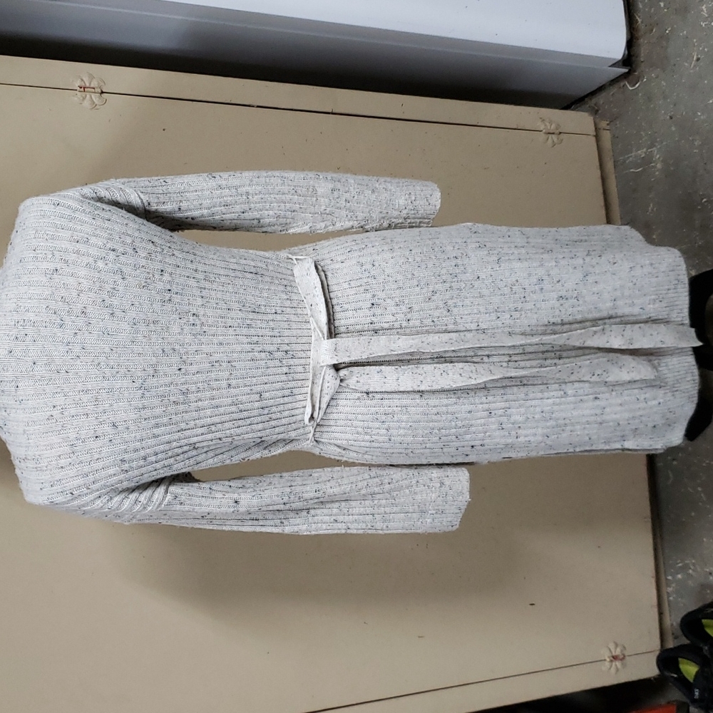 WESTPORT 1962 long cardigan with self-belt and patch pockets - Picture 6 of 11